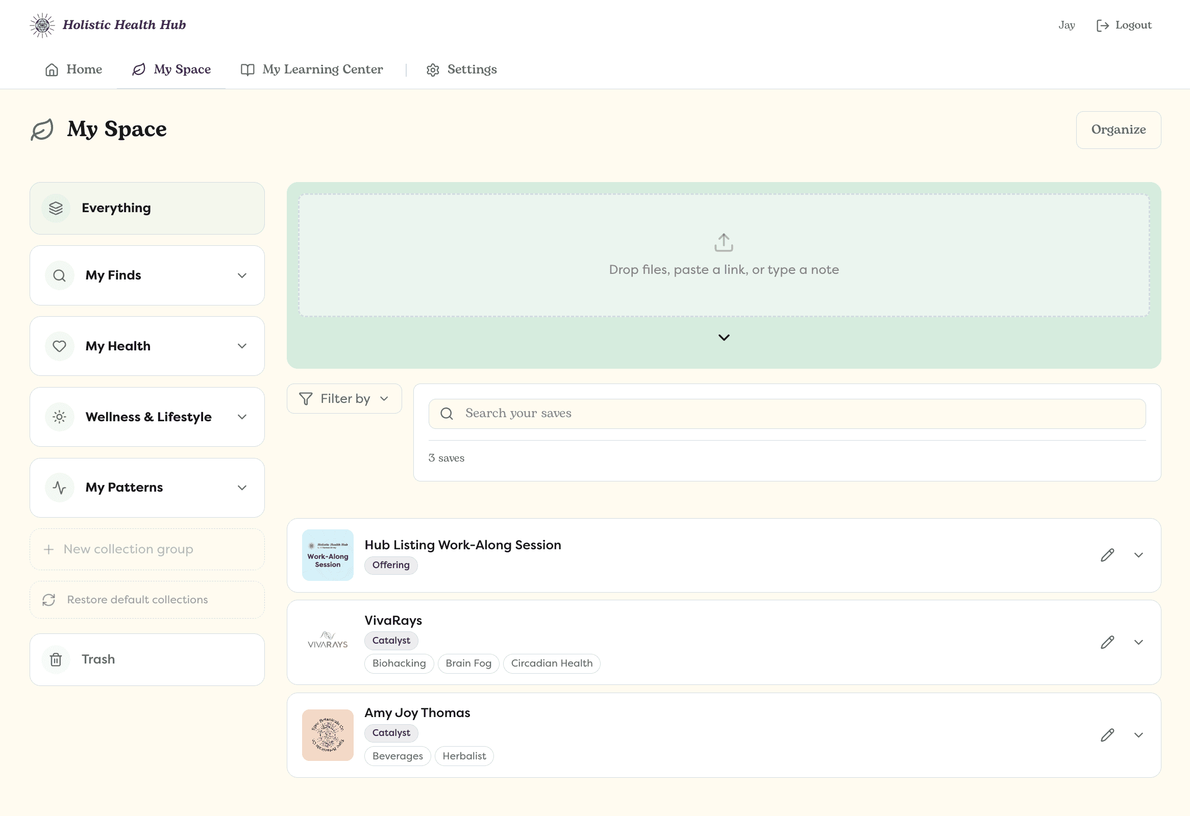 My Space — your personal wellbeing organizer