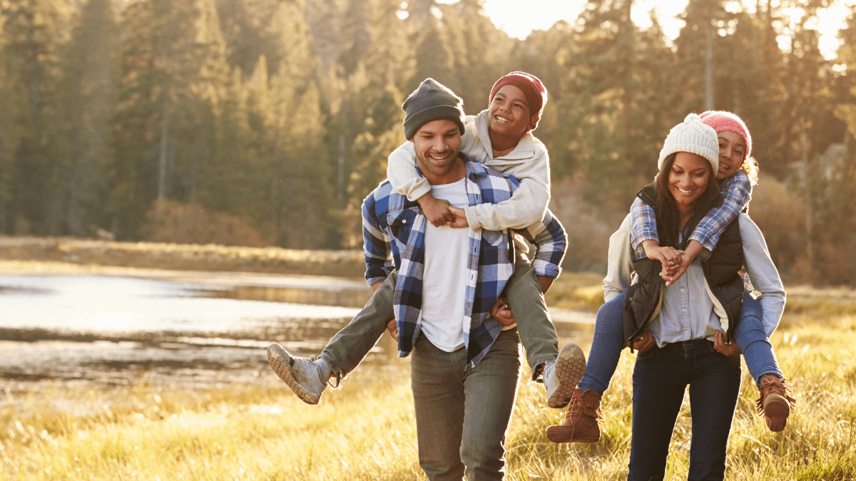 Family enjoying time outdoors together